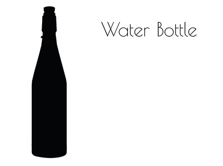 EPS 10 vector illustration of Water Bottle silhouette on white backgroundのイラスト素材