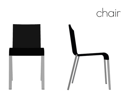 EPS 10 vector illustration of chair silhouette on white backgroundのイラスト素材
