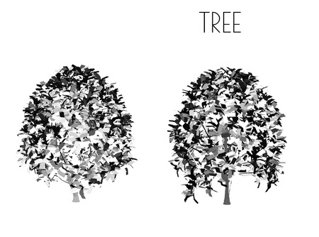 EPS 10 vector illustration of tree, plant silhouetteのイラスト素材