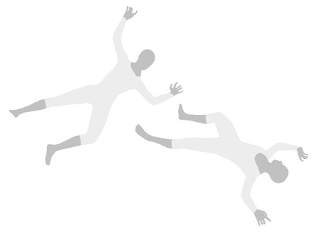 EPS 10 vector illustration of woman silhouette in Spread Eagle Poseのイラスト素材