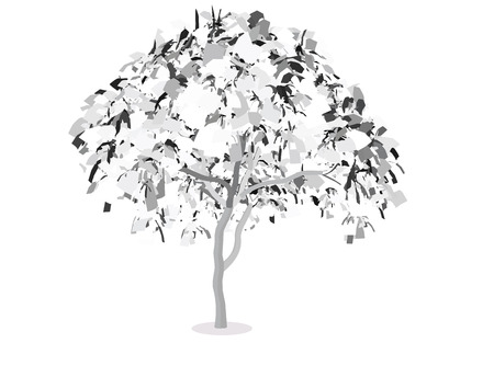 EPS 10 vector illustration of tree, plant silhouetteのイラスト素材