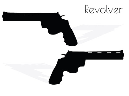 EPS 10 vector illustration of gun silhouette on white backgroundのイラスト素材