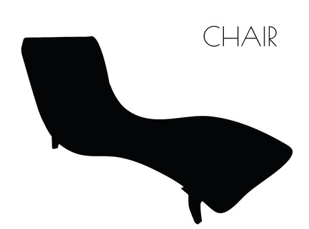 EPS 10 vector illustration of chair silhouette on white backgroundのイラスト素材