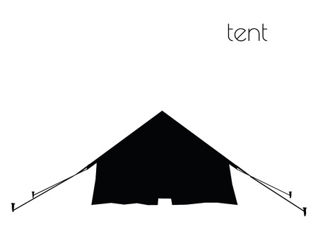 EPS 10 vector illustration of tent silhouette on white backgroundのイラスト素材