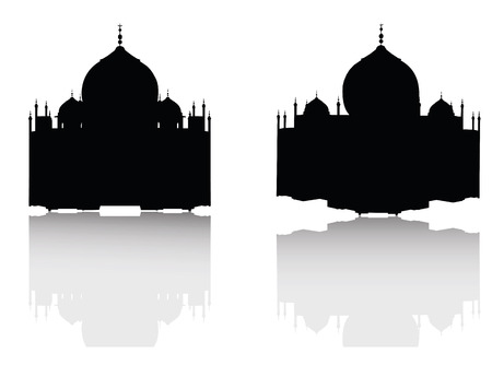 EPS 10 vector illustration of mosque silhouette on white backgroundのイラスト素材