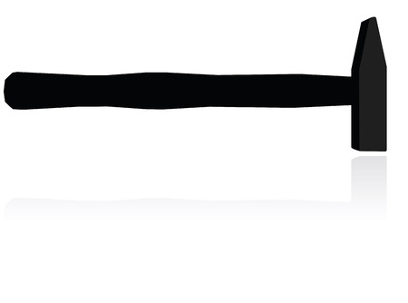 EPS 10 vector illustration of hammer silhouette on white backgroundのイラスト素材