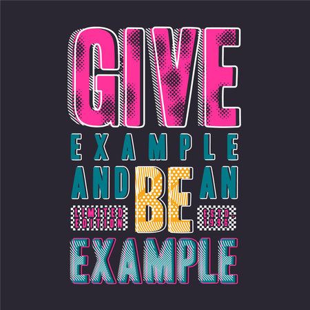 give example lettering, abstract, typography design vector, graphic illustration, for t shirtのイラスト素材