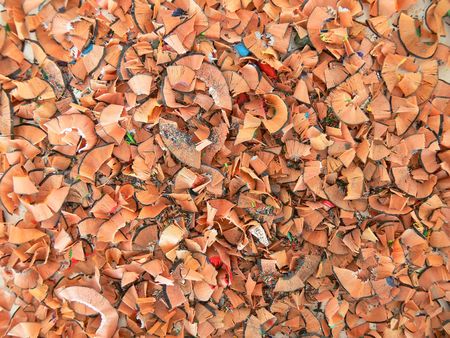 Simply carpet of pencil sawdustの写真素材