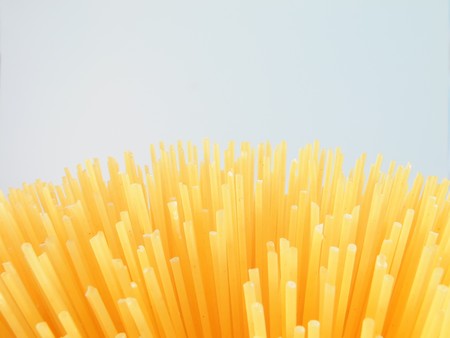 Close up picture of a bunch of spaghettiの写真素材