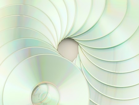 Picture with many CD in spiral disposedの写真素材