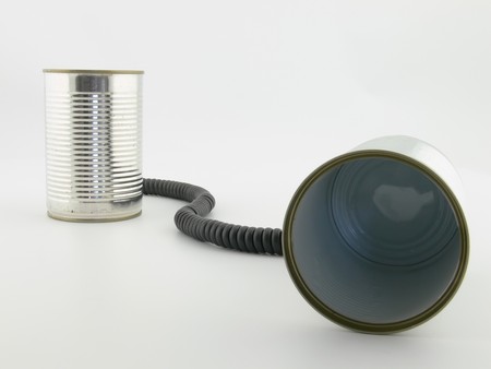 Two bins connected by a spiral cable