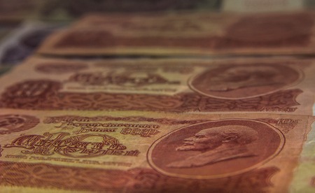 Collection of antique world moneyの写真素材