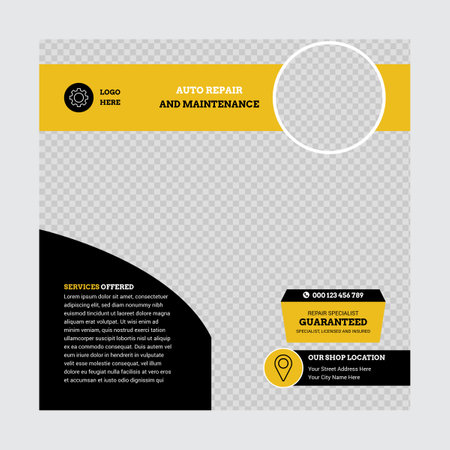 Repair and servicing social media post design templateのイラスト素材