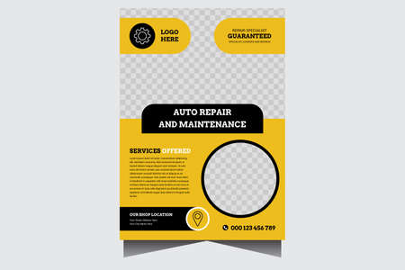 Repair and servicing flyer vector design templateのイラスト素材