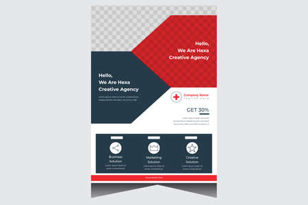 Dark blue modern business flyer design templateのイラスト素材