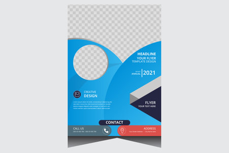 Blue modern corporate business flyer design templateのイラスト素材