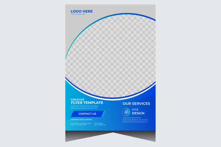 Blue promotional company business flyer design templateのイラスト素材
