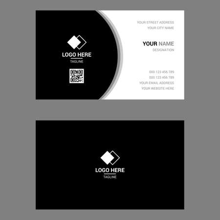 Black and white simple business card design templateのイラスト素材