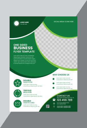 Green and white corporate business flyer design templateのイラスト素材