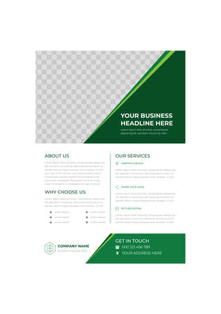 Green and white creative modern business flyer design templateのイラスト素材