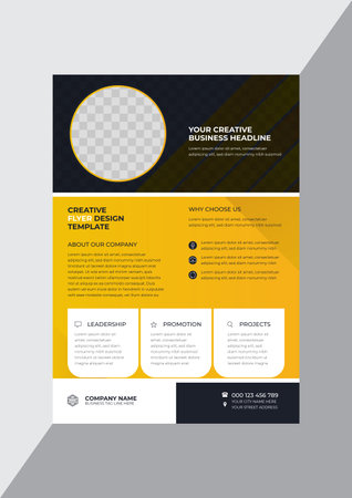 Concise yellow company business introduction flyer design templateのイラスト素材