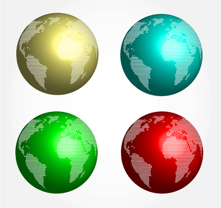 Abstract globe 3d - setのイラスト素材