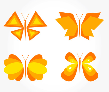Butterfly orange - setのイラスト素材