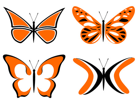 Butterfly orange - setのイラスト素材