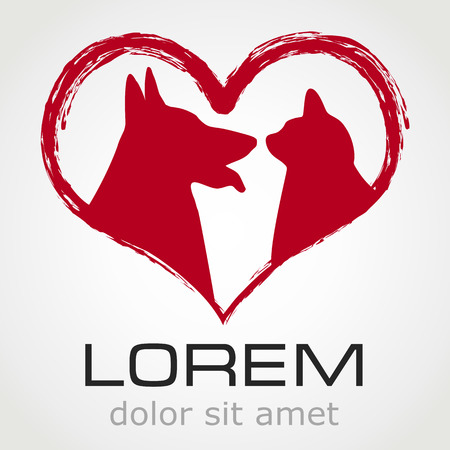 cat and dog symbol - vector illustrationのイラスト素材