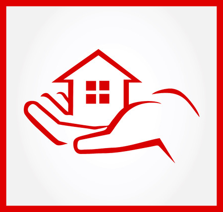 Hand Holding Houseのイラスト素材