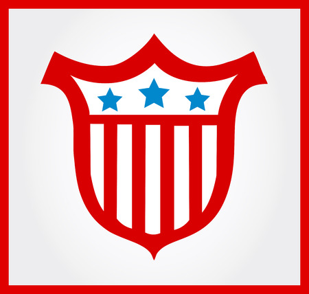 shield with the stars  vector illustration のイラスト素材