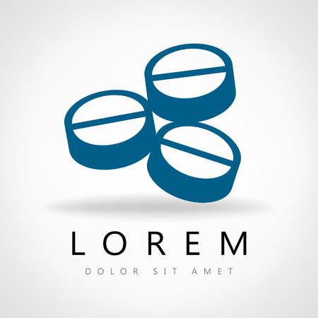 Tablets. Medical concept. Three pills with leaves.のイラスト素材