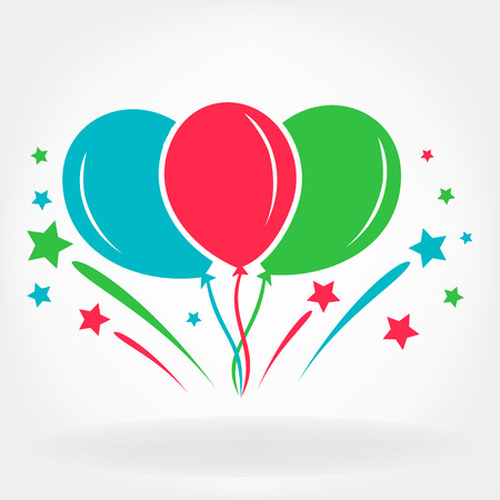 balloons and fireworks logoのイラスト素材
