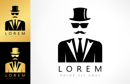 Invisible man with hat glasses and mustachesのイラスト素材