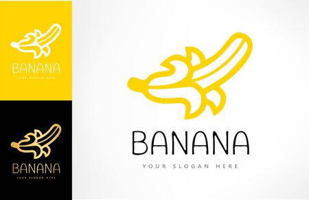 Banana logo vector. Fruit illustration.のイラスト素材