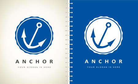 Anchor logo vector design. Ship logo.のイラスト素材