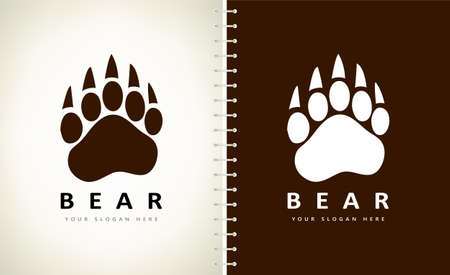 Bear footprint logo. Animal  vector design.のイラスト素材