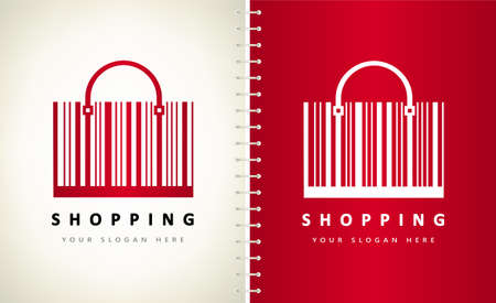 Bag barcode logo vector. Shopping symbol.のイラスト素材
