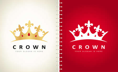 Crown with rubies logo vector. Jewel logo design.のイラスト素材