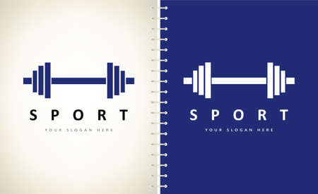 Barbell logo vector. Sport illustration.のイラスト素材