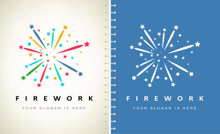 fireworks and stars logo vector designのイラスト素材