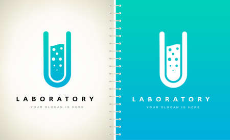Test tube logo vector. Laboratory logo design.のイラスト素材