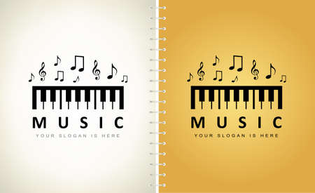 piano keys and musical keys logo. Design music logo.のイラスト素材