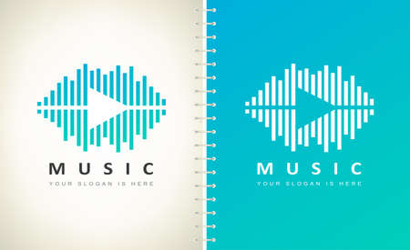 Wave sound and play logo vector. Audio equalizer logo.のイラスト素材