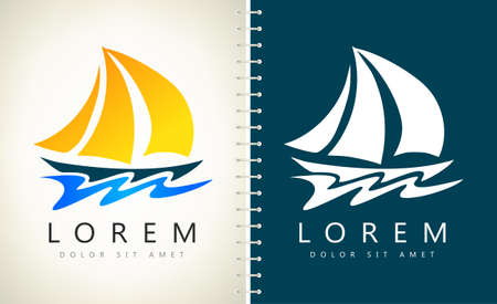yacht logo vector ship designのイラスト素材