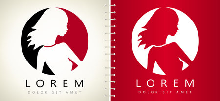 woman silhouette logo beauty designのイラスト素材