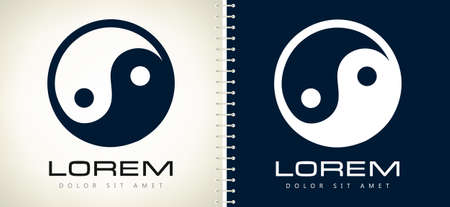 Yin Yang logo vector designのイラスト素材