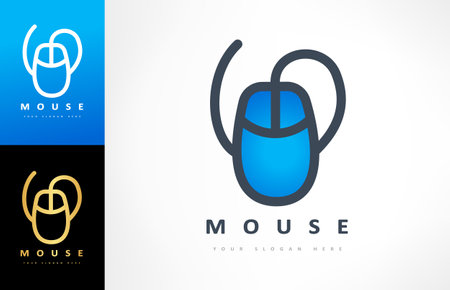 Computer mouse logo vector. Internet technology design.のイラスト素材