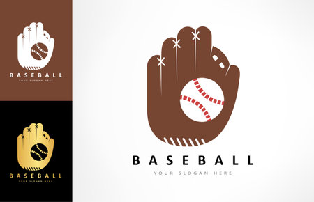 Baseball glove and ball logo vector. sport design.のイラスト素材