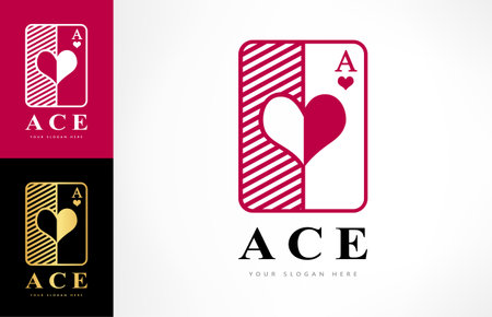 Ace of hearts logo. playing cards design.のイラスト素材